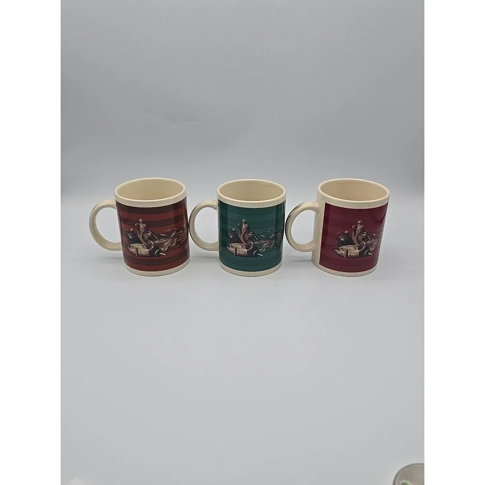 Vintagr Otagiri 1995 Donald Boncela Duck Decoy Coffee Mugs Set of 3 Enesco